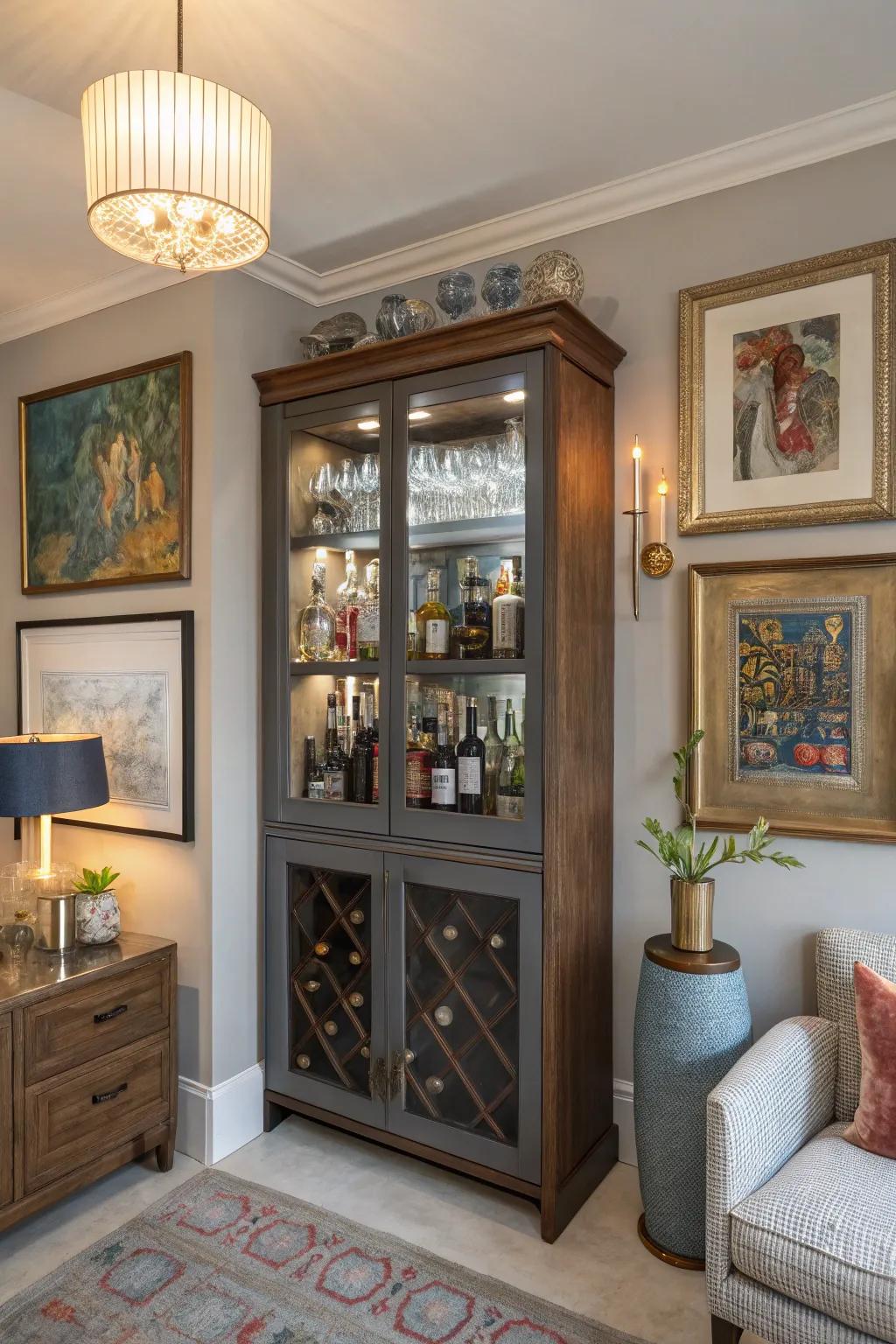 Art and decor can enhance and personalize your drinks cabinet.