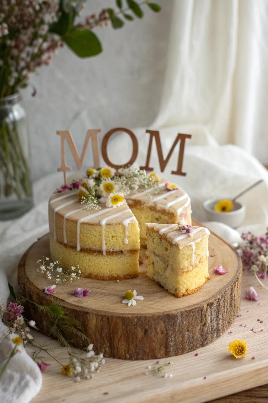 Celebrate Mother's Day with a personal touch: Lemon Letter Cakes that spell out 'MOM'.