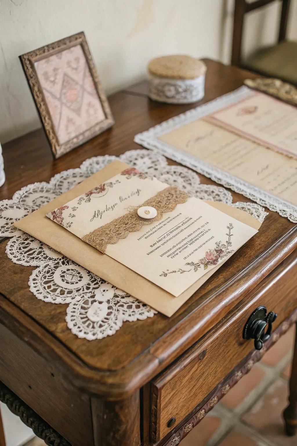 A vintage-inspired invitation exuding classic charm.