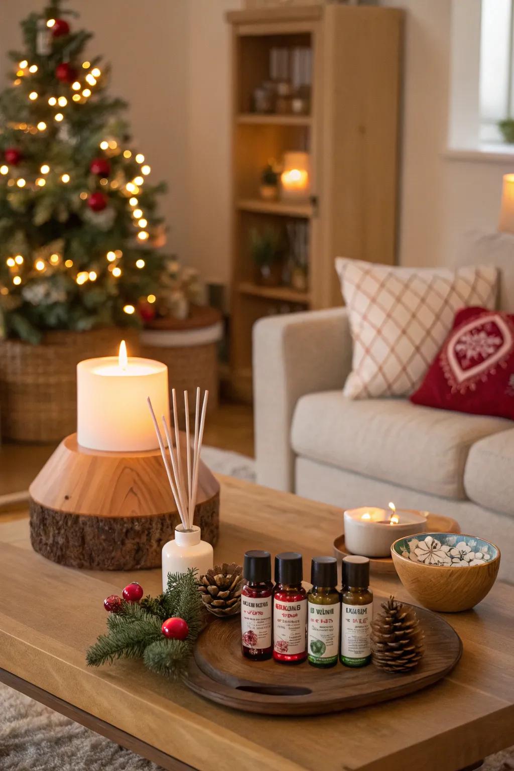 Holiday scents create an enchanting atmosphere.
