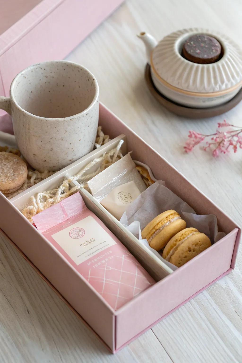 Indulge in a serene tea time experience with this curated gift box, perfect for tea lovers who appreciate elegance and simplicity.