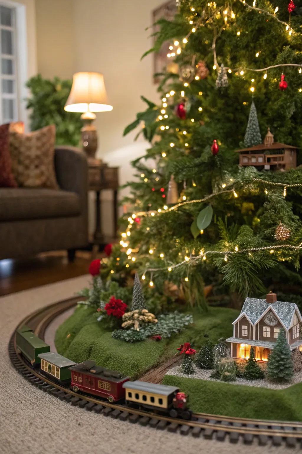 A garden-inspired train landscape brings nature indoors.