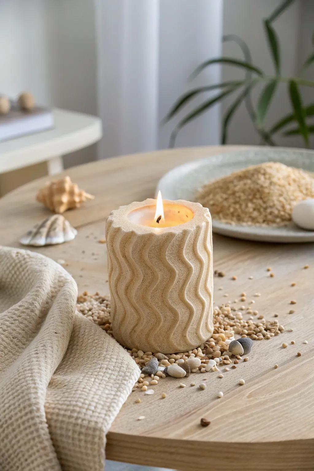 Discover the natural beauty of sand-cast candlesâeach one a unique masterpiece of texture and form.