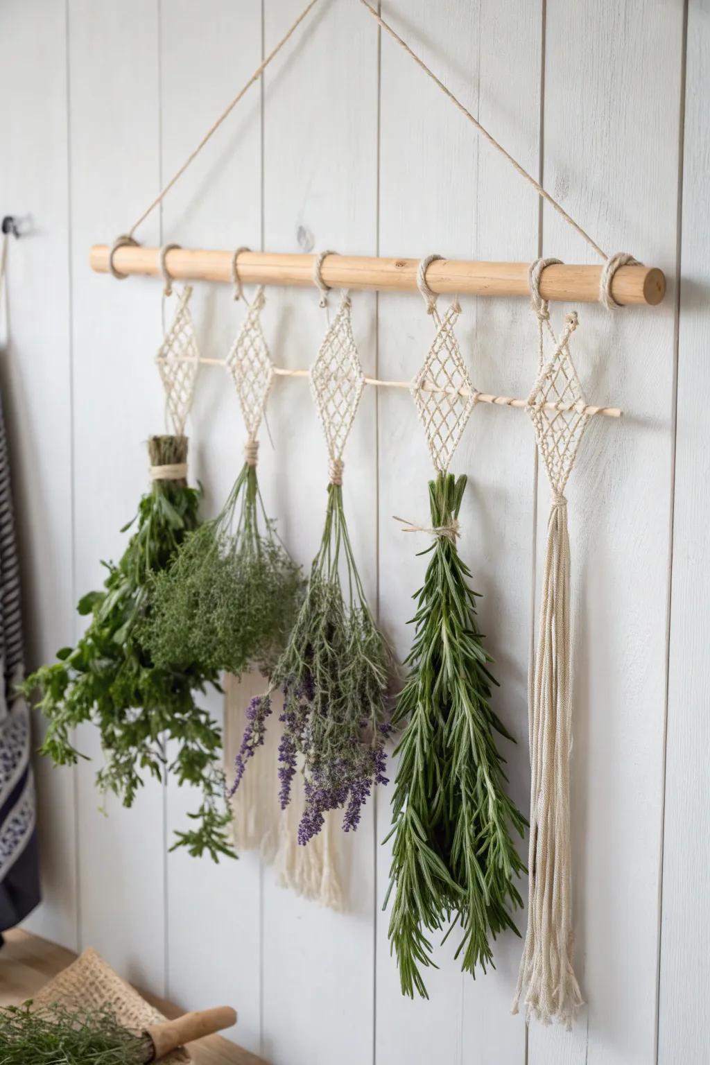 Elevate your kitchen with a touch of nature: Craft your own minimalist herb drying rack.