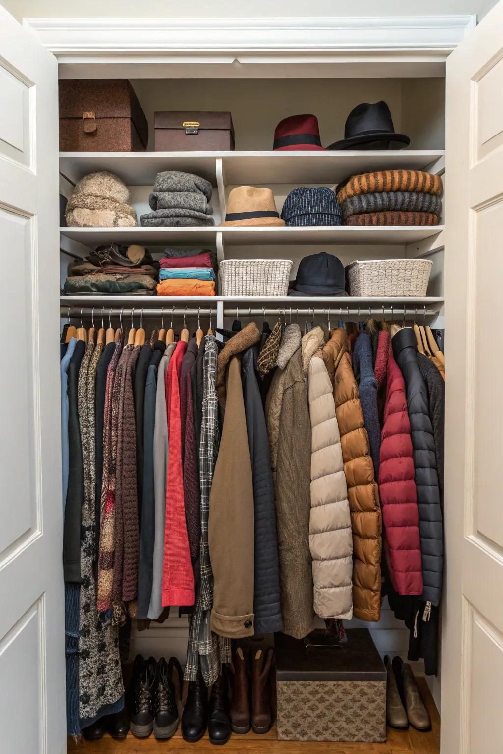 Seasonal rotation keeps your closet fresh and functional.