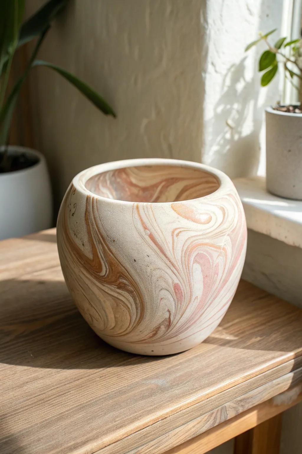 Elevate your plant game with marbled elegance ð¿â¨ #ClayPotArtistry