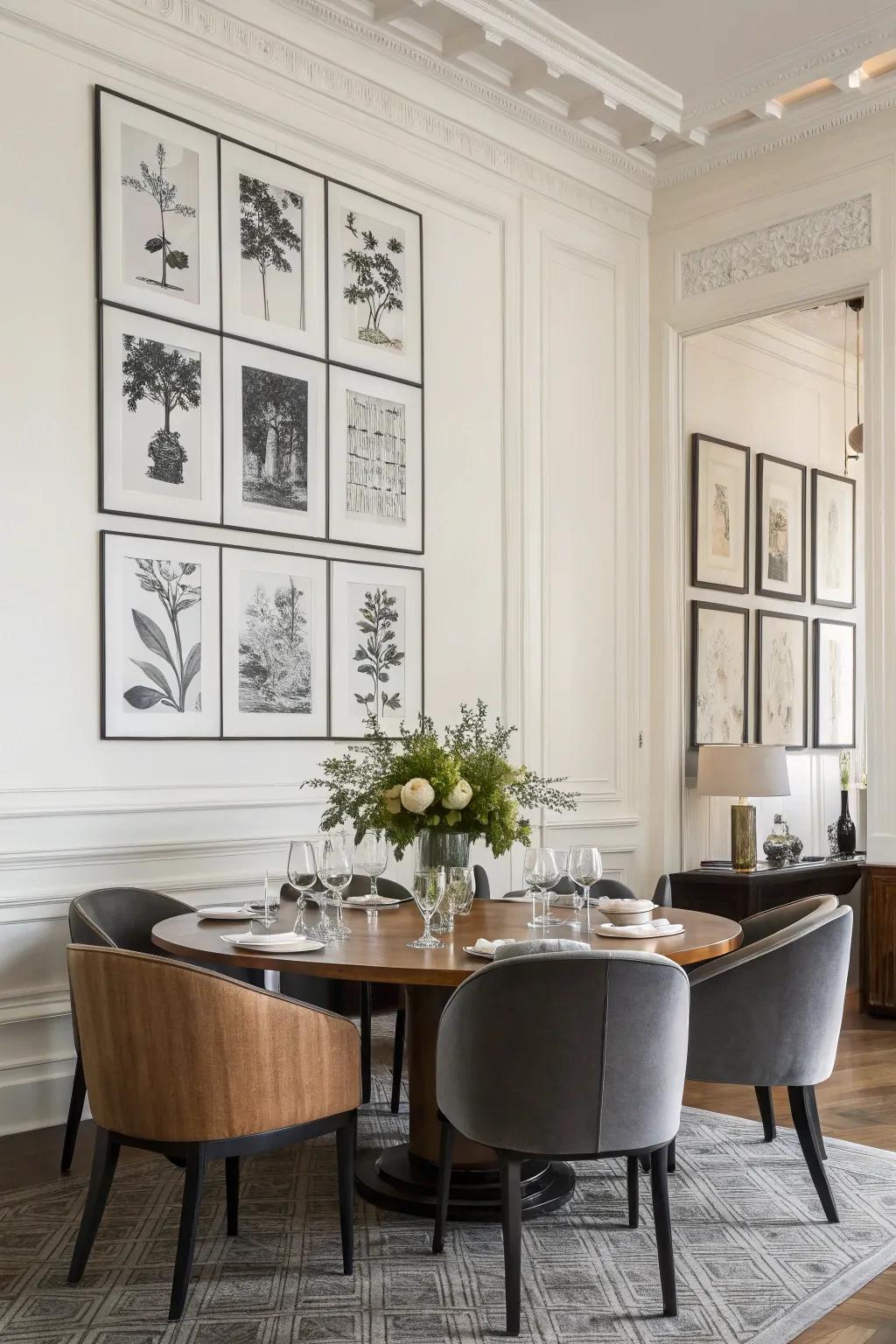 A minimalist black and white collage offering timeless elegance.