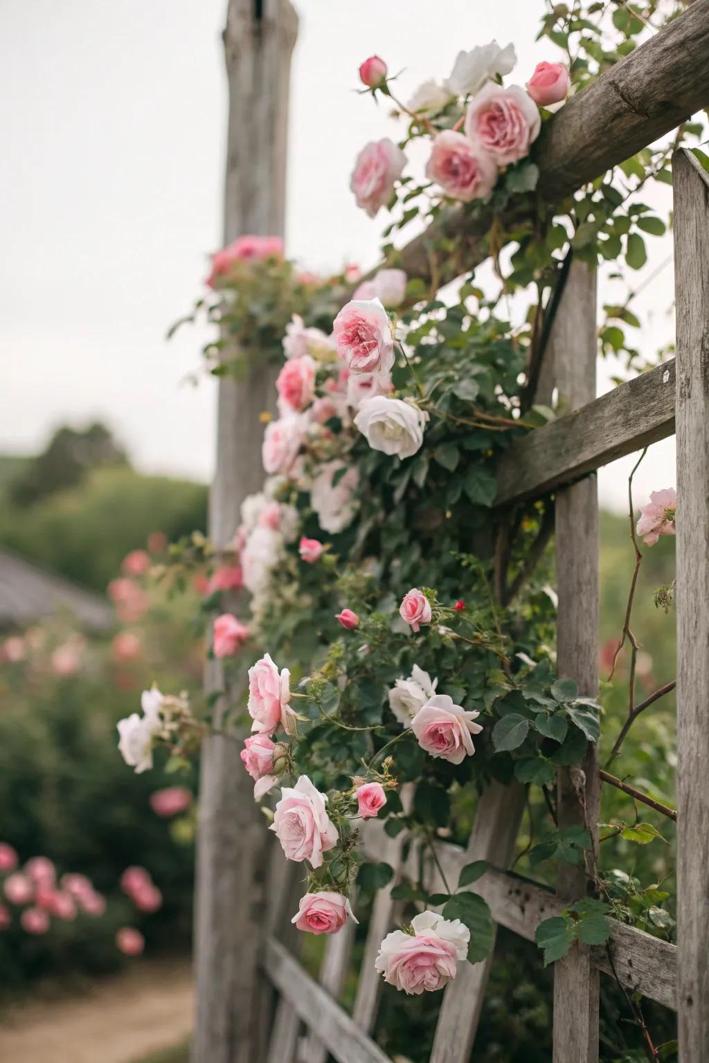 Transform your garden boundary with a breathtaking living fence of climbing roses.